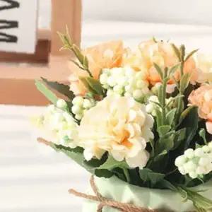 쌍문상회 미니화분 플로맨틱 수국 조화 피치 꽃소품 인테리어