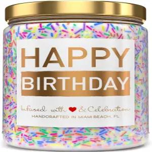 생일 축하 양초 - 바닐라 케이크 향과 스프링클이 있는 귀여운 선물 미국산 9온스 그녀 가장 친한 친구