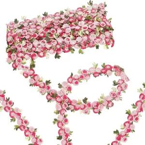 GORYCRAFT 5야드 플라워 트림 리본 플로럴 DIY 레이스 아플리케 재봉 공예 가장자리 웨딩 드레스 장식 파티