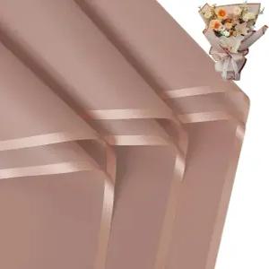 FUHITIM 20매 꽃 포장지 - 방수 꽃다발 결혼식 생일 선물 DIY를 위한 플로리스트 용품 (다크 핑크)