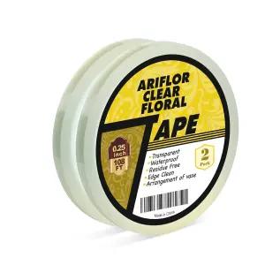 아리플로르 2팩 투명 꽃무늬 테이프 - 1/4인치 와이드 꽃병 신선한 꽃다발과 꽃꽂이 공예를 위한 방수