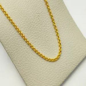 24K 순금 3돈 쌍 오링 목걸이(18K 연결고리 장식)