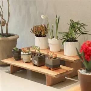 원목 실내 화분 거치대 우드 다용도 선반 식물 정리대