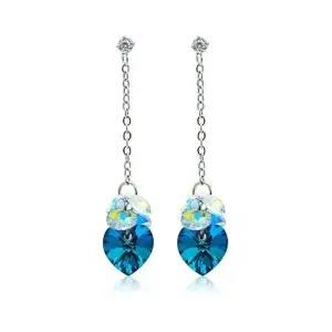 버뮤다블루 하트 오스트리아 크리스탈 써지컬 드롭 귀걸이 250901 (WFKLHYO)