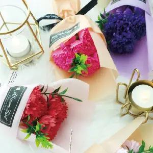 (3송이+포장+박스) 시들지않는 카네이션 비누꽃다발 감사인사 꽃 추천템 인기