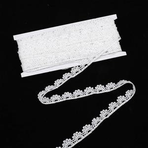 재봉용 15야드 3/5인치 흰색 레이스 트림, 크로치 자수 리본, 식탁보 선물 포장용 빈티지 스캘럽 엣지 웨딩 부케 장식 DIY 공예 스크랩북