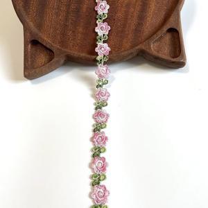 10야드 해바라기 리본 DIY 장식 레이스 플라워 재봉 자수 공예 웨딩드레스 헤어 밴드 옷 (핑크)