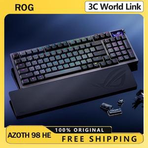 리노식 ROG Azoth 98 HE 마그네틱 키보드 RGB 8K OLED 스크린 무선 블루투스 게이밍 HFX V2 스위치 PC용