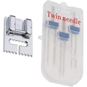 형제 재봉틀용 트윈 브라더 스트레치 머신 바늘 더블 핀 재봉틀 니들 1세트 가정용