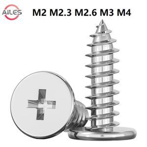 304 스테인리스 스틸 초박형 평평한 웨이퍼 헤드 십자형 셀프 태핑 나사 M2 M2.3 M3 M3.5 M4