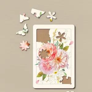 [블루마켓]치매검사에 좋은 꽃 나비모양 목재퍼즐 A4 효도퍼즐 화투퍼즐 치매 치매예방