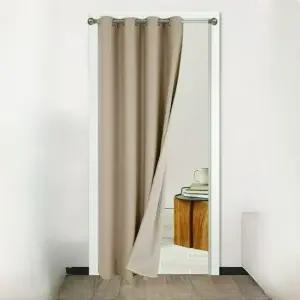 겨울 찬바람을 막아줄 두꺼운 3중직 중문커튼 1장 UV차단 암막 가림막 커텐 아일렛형 간편 압축봉 설치