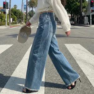 노멀커브드데님 봄 하우룩 밴딩 옆절개 커브드 와이드데님