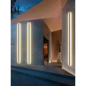 라인 라이트 블랙 풀빌라 단색 야외 디자인 벽등 방수 왼쪽 사각 외부벽부등