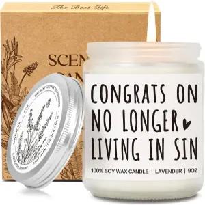 신혼부부를 위한 재미있는 웨딩 캔들 선물 더 이상 죄의 양초에 살지 않음 커플을 약혼 그와 그녀의 기념일