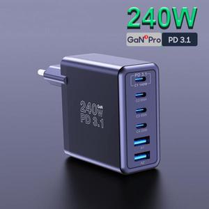 Ueetop PD3.1 USB-C 충전기 240W 고속 6포트 GaN 아이폰 삼성 맥북 프로 에어 레노버 노트북용