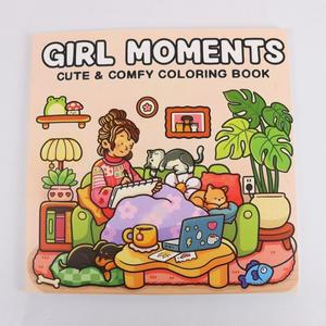 색칠하기 책 GIRL MOMENTS 성인과 청소년을 위한 사랑스럽고 소름 끼치는 생물 그림