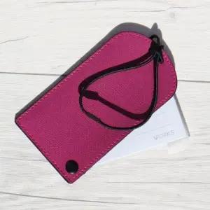 이노웍스네임텍 웍스 가방 캐리어 골프백 가죽 이름표 네임택-딥핑크 분실방지네임텍