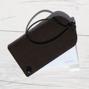 이노웍스네임텍 웍스 가방 캐리어 골프백 가죽 이름표 네임택-브라운 분실방지네임텍