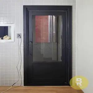 12번 싱글스윙중문 고시형 블랙 투명강화유리