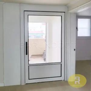 19번 싱글스윙중문 고시형 펄화이트 투명망입(부식)강화유리