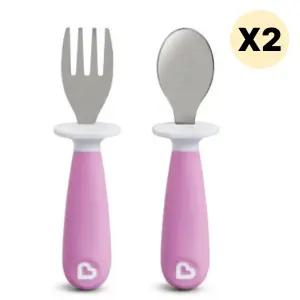 스엔코샵 이유식숟가락 주도 스테인레스 스푼 퍼플 2p BNS