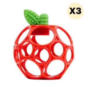 스엔코샵 치발기 이앓이 애플사과과일 발육기 완구 3p BNS