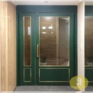 23번 비대칭양개스윙중문 고시형 진녹색 그린 브론즈강화유리