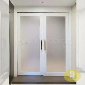 39번 정대칭양개스윙중문 펄화이트 샤틴투명강화유리