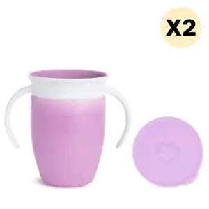 스엔코샵 유아손잡이물컵 미라클컵 텀블러뚜껑 퍼플2p BNS