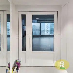 57번 비대칭양개스윙중문 고시형 유백화이트 투명강화유리