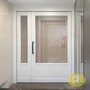 13번 비대칭양개스윙중문 고시형 펄화이트 투명망입(부식)강화유리