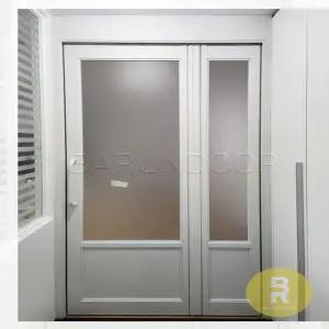 58번 폴딩스윙중문 고시형 유백화이트 샤틴투명강화유리