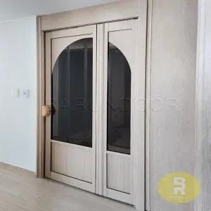 65번 폴딩스윙중문 아치형 고시형 우드 브론즈강화유리