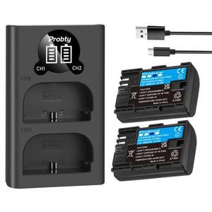 LP-E6NH 배터리 + LED 듀얼 충전기 캐논 EOS R5 R6 90D 5D II IV Mark