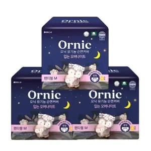 쌍용 오닉 유기농 순면커버 입는 오버나이트 중형 4개입 3팩(중형날개4p증정)