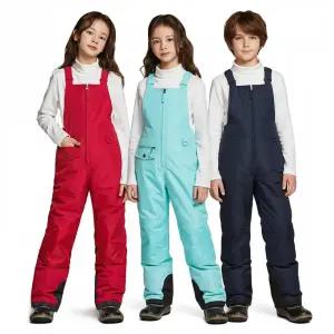 아동 청소년용 방수 방한 멜빵 눈썰매 보드 스키 바지