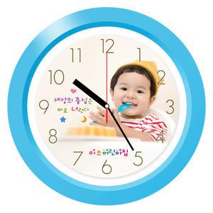 사진과미소 포토시계 中(블루)/어린이집 생일 유치원 졸업