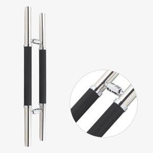 강화도어 유리문 손잡이 스텐 고무 흑 340