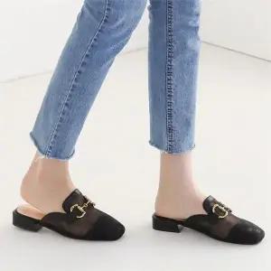 [오노마] ONM 망사 블로퍼 플랫 여성뮬 슬리퍼구두 골드장식 데일리 (S8647964)