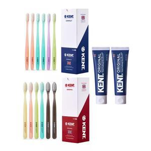 켄트칫솔 오리지널 부드러운 초극세모 6입, 1개+콤팩트 6입, 1개+오리지널 프레쉬 치약 120g, 2개