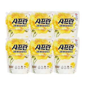 엘지 샤프란 섬유유연제 리필 코튼 베이비파우더 2.1L x 6개