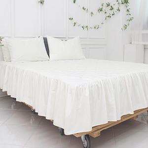 국내산 겨울침구 극세사 숏 vs 롱 스커트 침대 매트리스 커버 아이보리