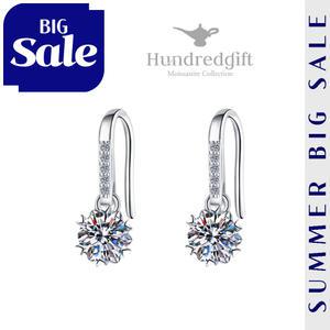 [헌드레드 기프트] 모이사나이트 선샤인 드롭 귀걸이 D컬러 5부 최고급 다이아