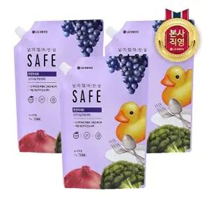 [LG생활건강]세이프 주방세제 천연미네랄 오리지널 리필 1L x 3개