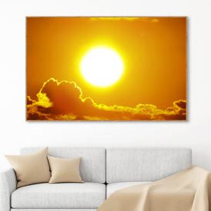 태양 일출 풍경화 그림 5종 인테리어 금전운 성공운 황금빛 캔버스 액자
