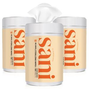 국내제조 유한그린텍 새니세이프 살균소독티슈 원통 180매 3개 뽑아쓰는 휴지 대용량 간편 오렌지추출물