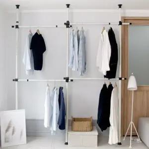 [텐바이텐]모노 기둥식 25파이 행거 4단(블랙/화이트/함마톤)