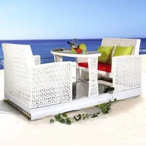 [텐바이텐]DR-8103 라탄 스윙체어&테이블 일체형 / 리조트 카페 펜션