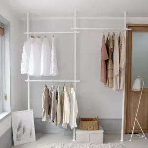 [텐바이텐]모노 기둥식 25파이 행거 3단(블랙/화이트/함마톤)